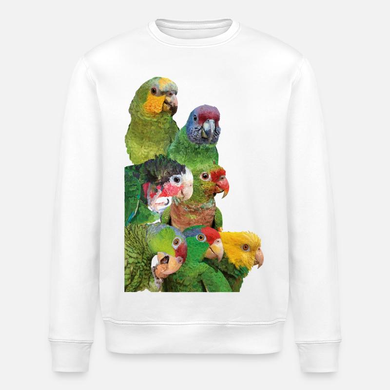 Amazonas-Papageien - Stanley/Stella Unisex Bio-Sweatshirt ROLLER - Weiß