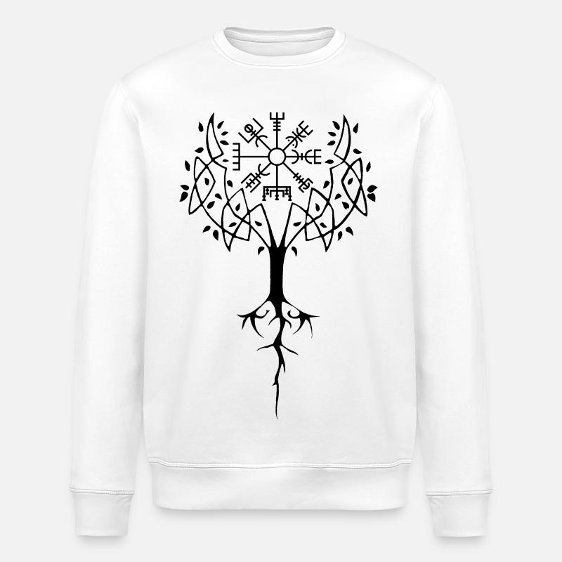 Arbre runique de vie (noir) - Sweat bio ROLLER Stanley/Stella Unisexe - blanc