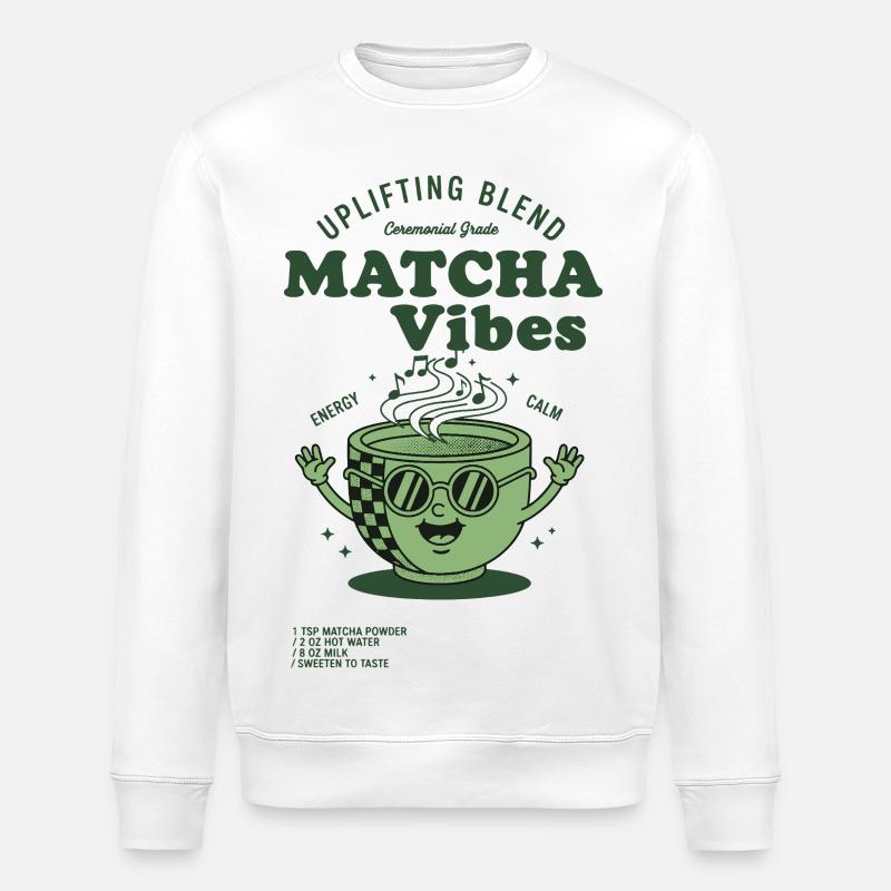 Matcha Vibes Uplifting Blend Ceremonial Grade - Stanley/Stella Unisex Bio-Sweatshirt ROLLER - Weiß