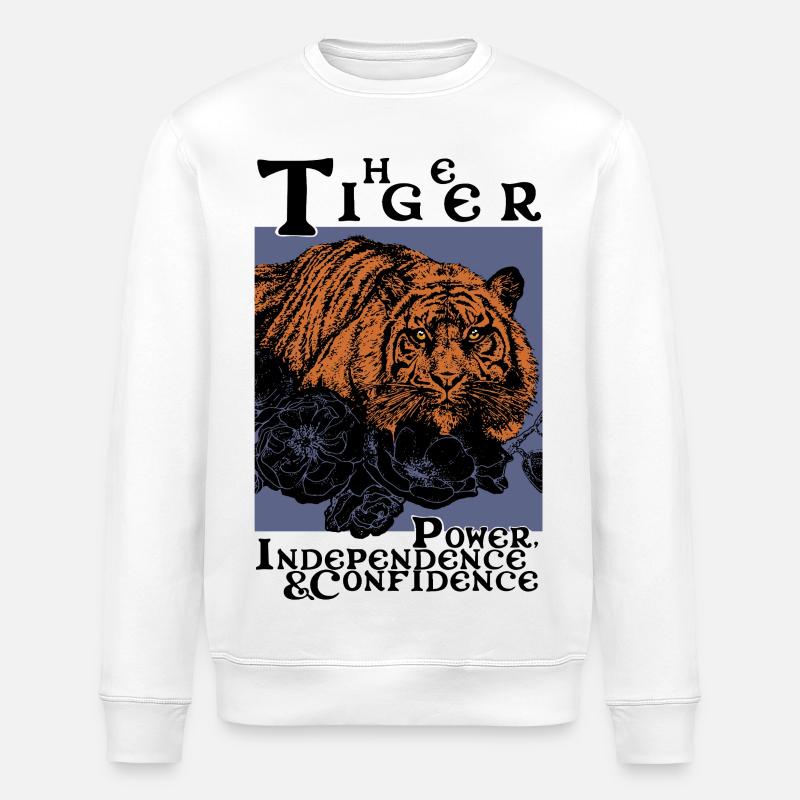 DER TIGER - Stanley/Stella Unisex Bio-Sweatshirt ROLLER - Weiß