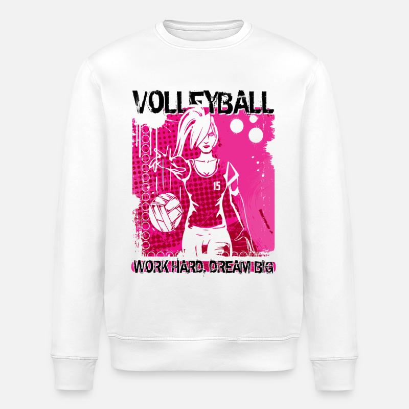 VOLLEYBALL-MÄDCHEN - Stanley/Stella Unisex Bio-Sweatshirt ROLLER - Weiß