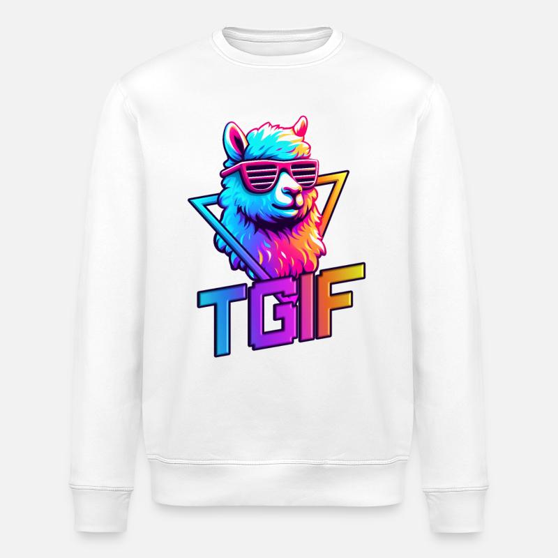 Lama TGIF - Sweat bio ROLLER Stanley/Stella Unisexe - blanc