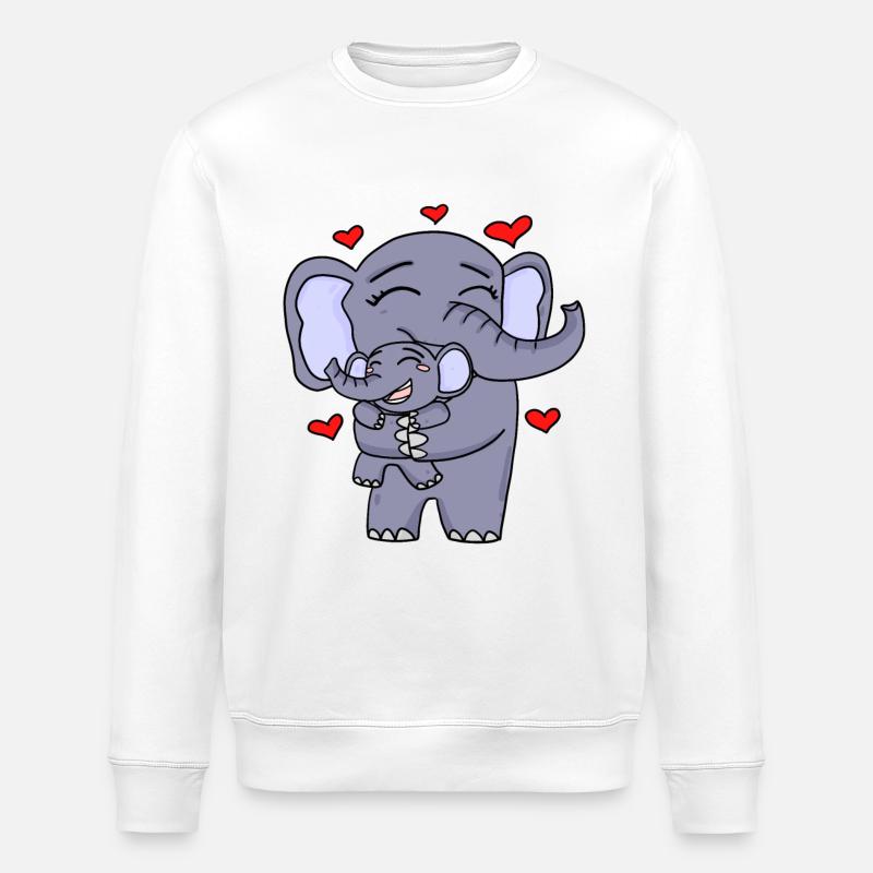 Éléphant mignon - Sweat bio ROLLER Stanley/Stella Unisexe - blanc