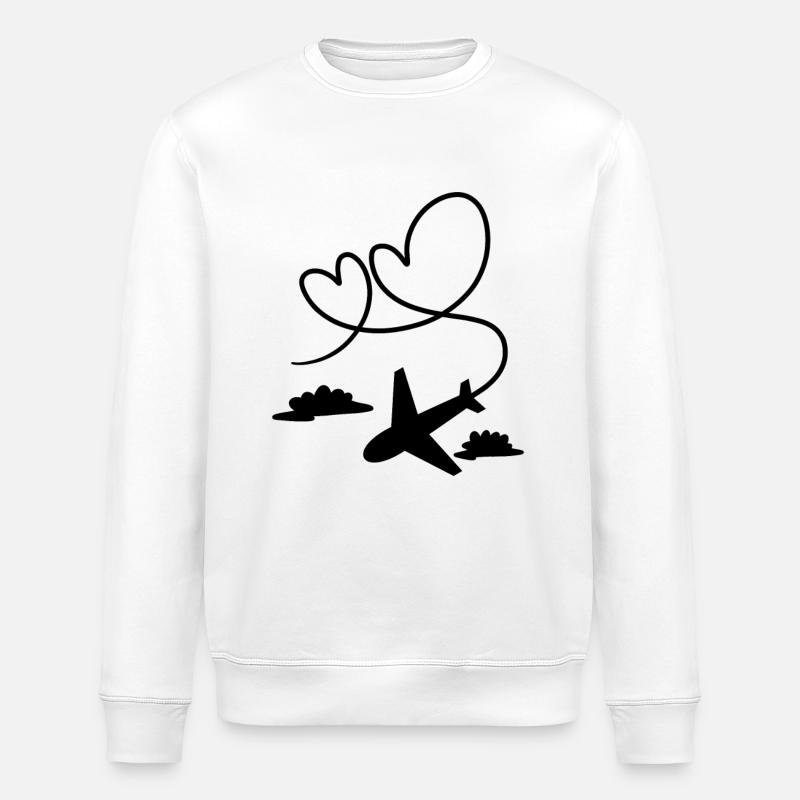 Flugzeug - Stanley/Stella Unisex Bio-Sweatshirt ROLLER - Weiß