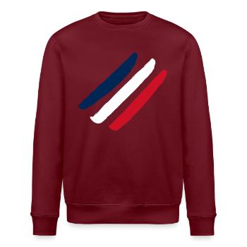 Frankreich Flagge - Stanley/Stella Unisex Bio-Sweatshirt ROLLER - Burgunderrot - Vorne - Nik (191cm)