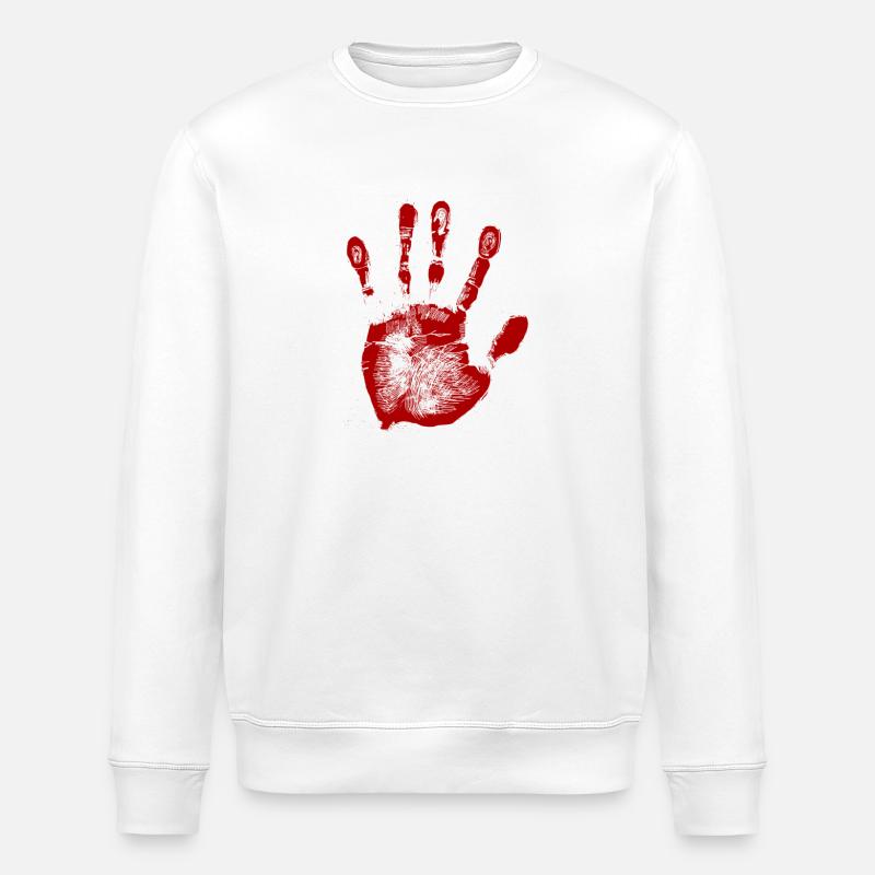 La main ensanglantée. Cadeau - Sweat bio ROLLER Stanley/Stella Unisexe - blanc