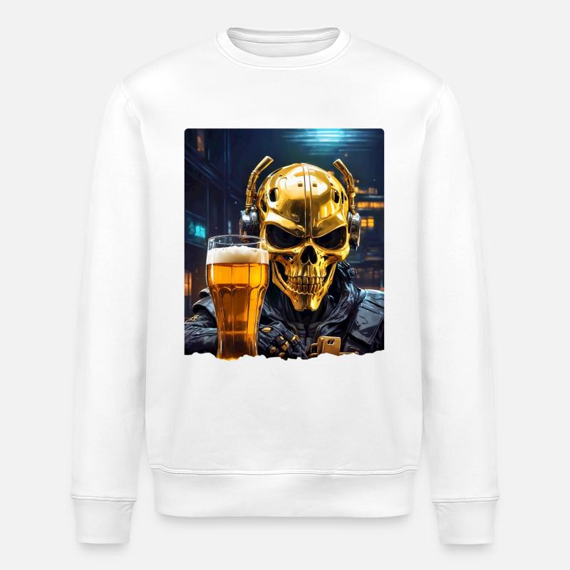 Bier Skull 0.3 - Stanley/Stella Unisex Bio-Sweatshirt ROLLER - Weiß