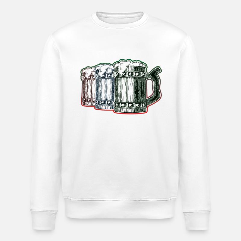 Volle Bierkrüge - Stanley/Stella Unisex Bio-Sweatshirt ROLLER - Weiß