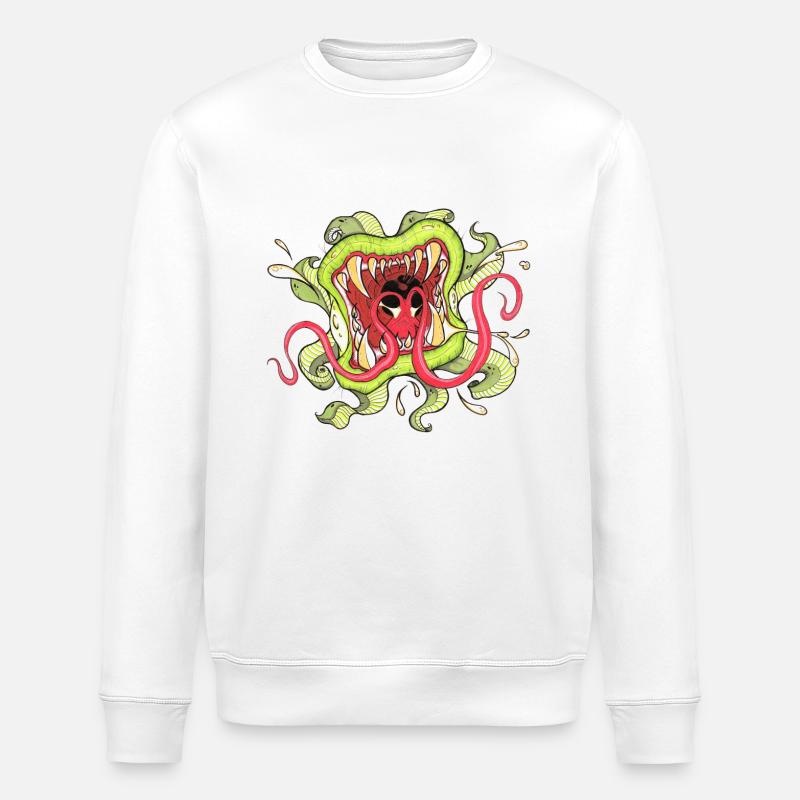 Plante Carnivore Tattoo - Sweat bio ROLLER Stanley/Stella Unisexe - blanc