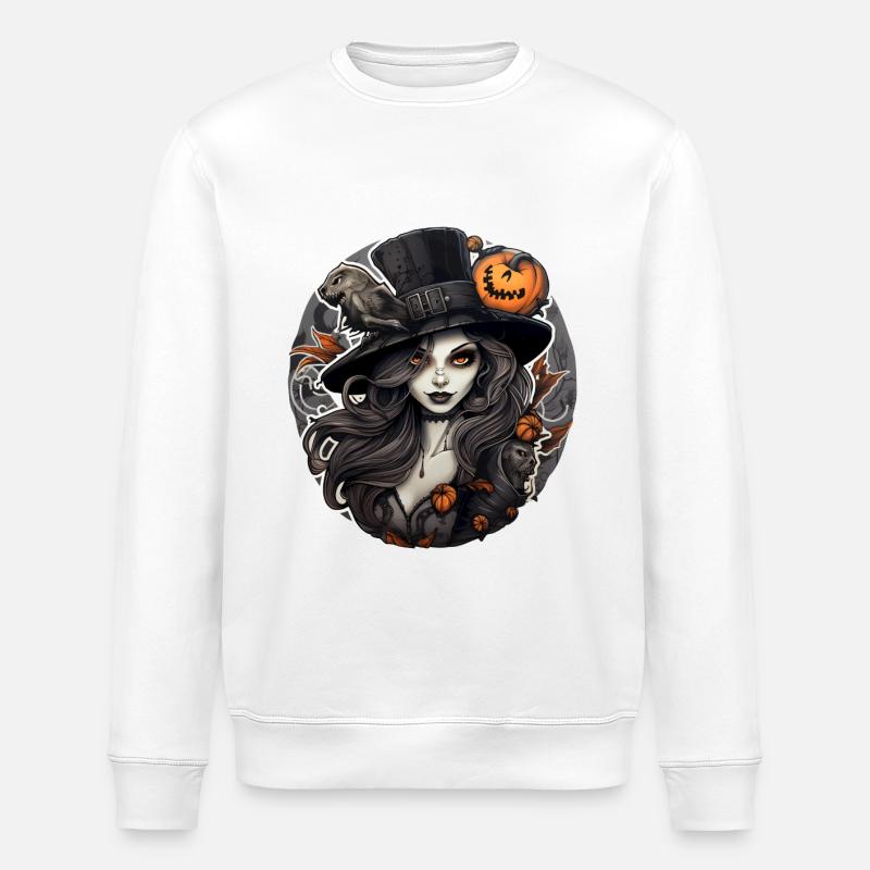Sorcière d’Halloween - Sweat bio ROLLER Stanley/Stella Unisexe - blanc