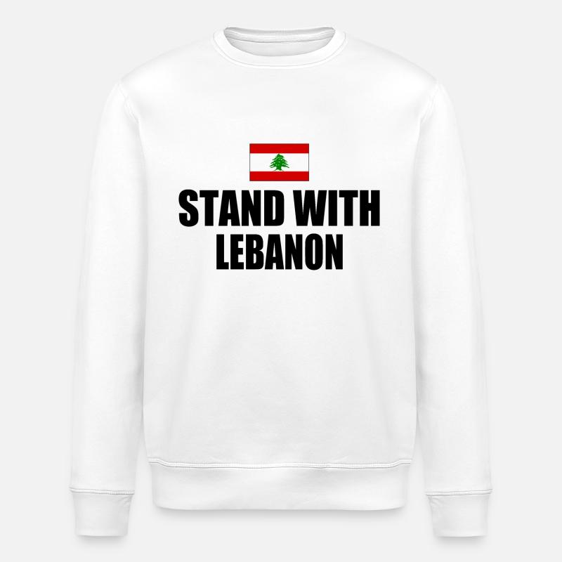 STAND WITH LEBANON - Stanley/Stella Unisex Bio-Sweatshirt ROLLER - Weiß