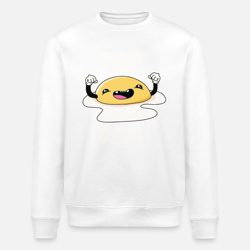 Yay Eggs - Stanley/Stella ROLLER Unisex Organic Sweatshirt - white