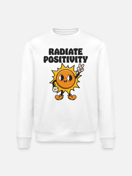 Radiate Positivity - Stanley/Stella ROLLER Unisex Organic Sweatshirt - white