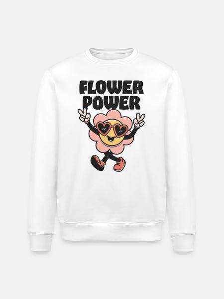 Flower Power - Stanley/Stella ROLLER Unisex Organic Sweatshirt - white