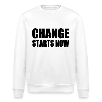 change starts now - Stanley/Stella Unisex Bio-Sweatshirt ROLLER - Weiß - Vorne - Nik (191cm)