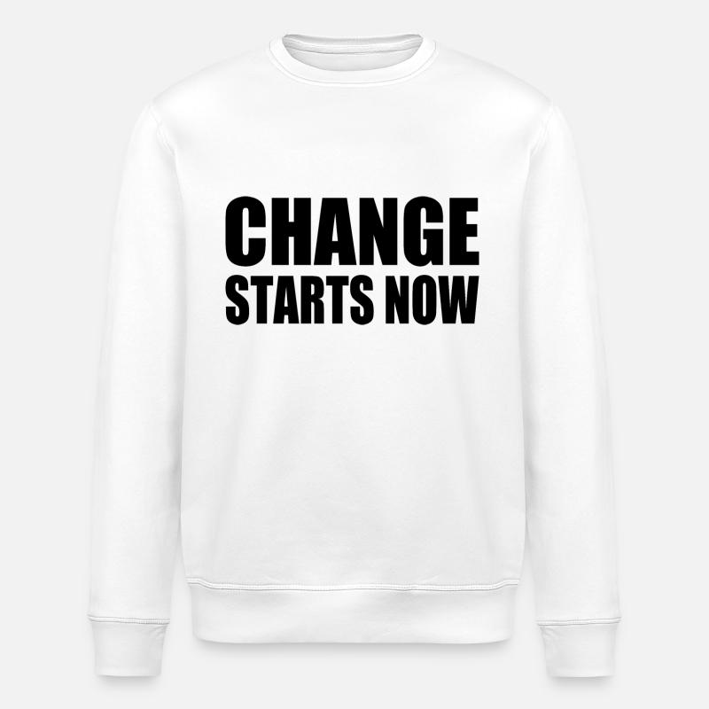 change starts now - Sweat bio ROLLER Stanley/Stella Unisexe - blanc