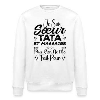 Schwester Tata und Patentante - Stanley/Stella Unisex Bio-Sweatshirt ROLLER - Weiß - Vorne - Nik (191cm)