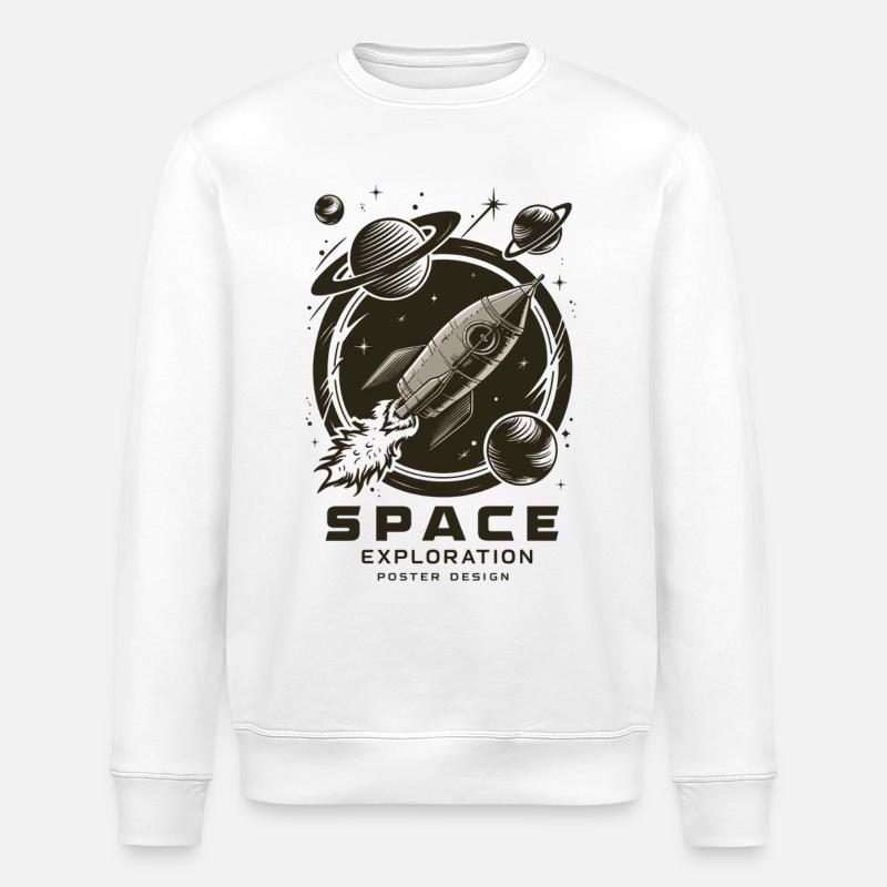 Space Exploration Adventure - Stanley/Stella ROLLER Unisex Organic Sweatshirt - white
