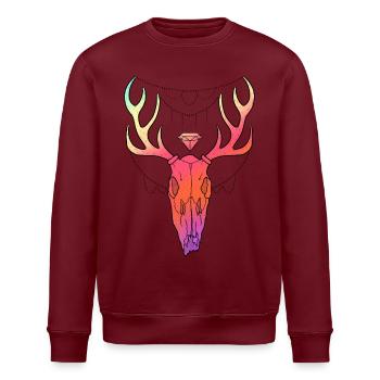 Hirschgeweih Schädel Lineart-Design - Stanley/Stella Unisex Bio-Sweatshirt ROLLER - Weiß - Vorne - Nik (191cm)