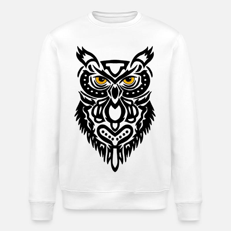 Le regard du hibou noir - Sweat bio ROLLER Stanley/Stella Unisexe - blanc