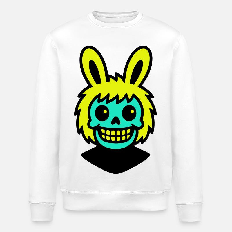 Skull-Rabbit - Stanley/Stella Unisex Bio-Sweatshirt ROLLER - Weiß