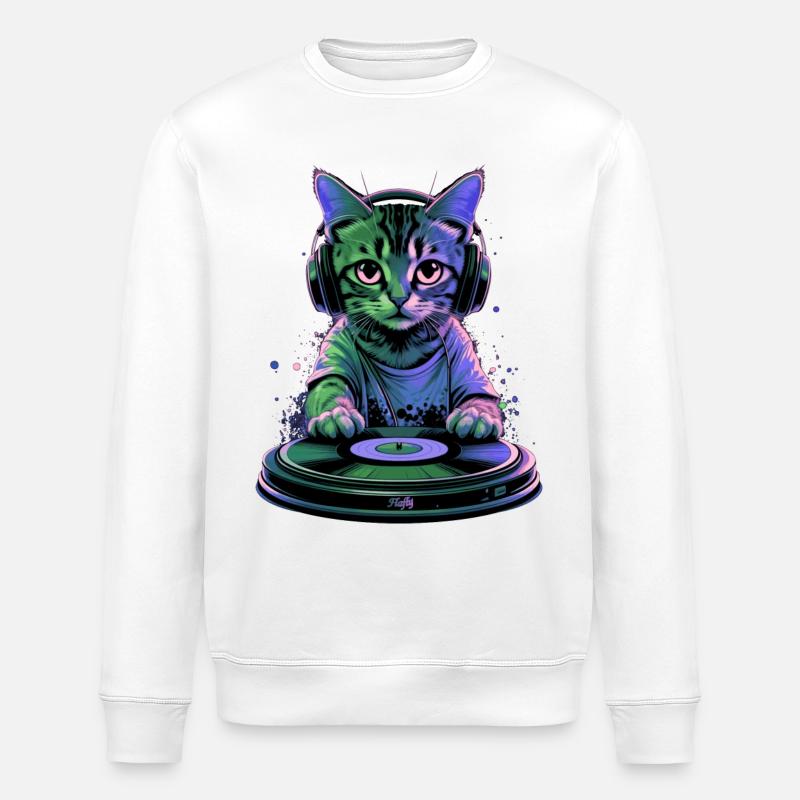 Minou DJ 🎧 - Sweat bio ROLLER Stanley/Stella Unisexe - blanc