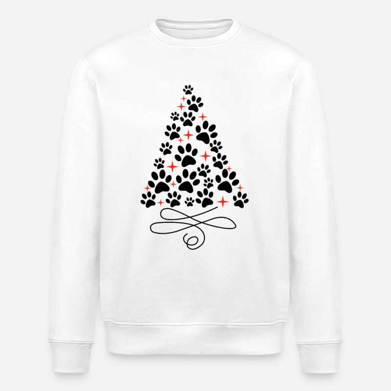 Merry Christmas Dog Christmas Tree - Stanley/Stella ROLLER Unisex Organic Sweatshirt - white