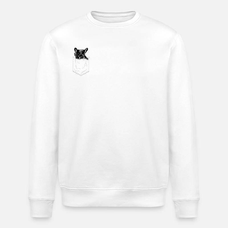 Frenchie Pocket Design Pop Art Style - Stanley/Stella ROLLER Unisex Organic Sweatshirt - white