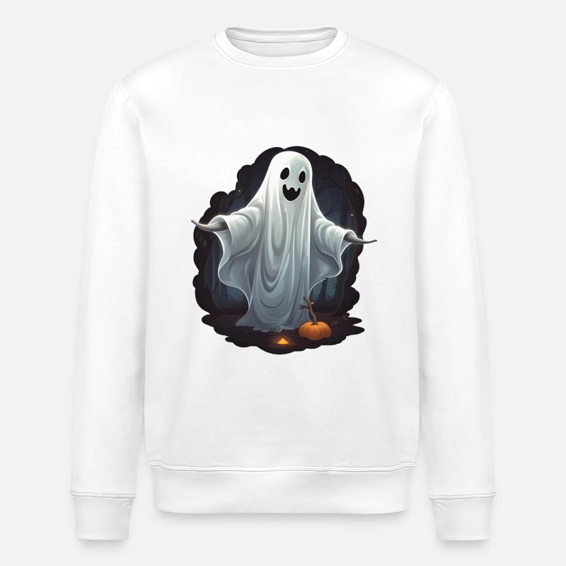 Fantôme d’Halloween - Sweat bio ROLLER Stanley/Stella Unisexe - blanc
