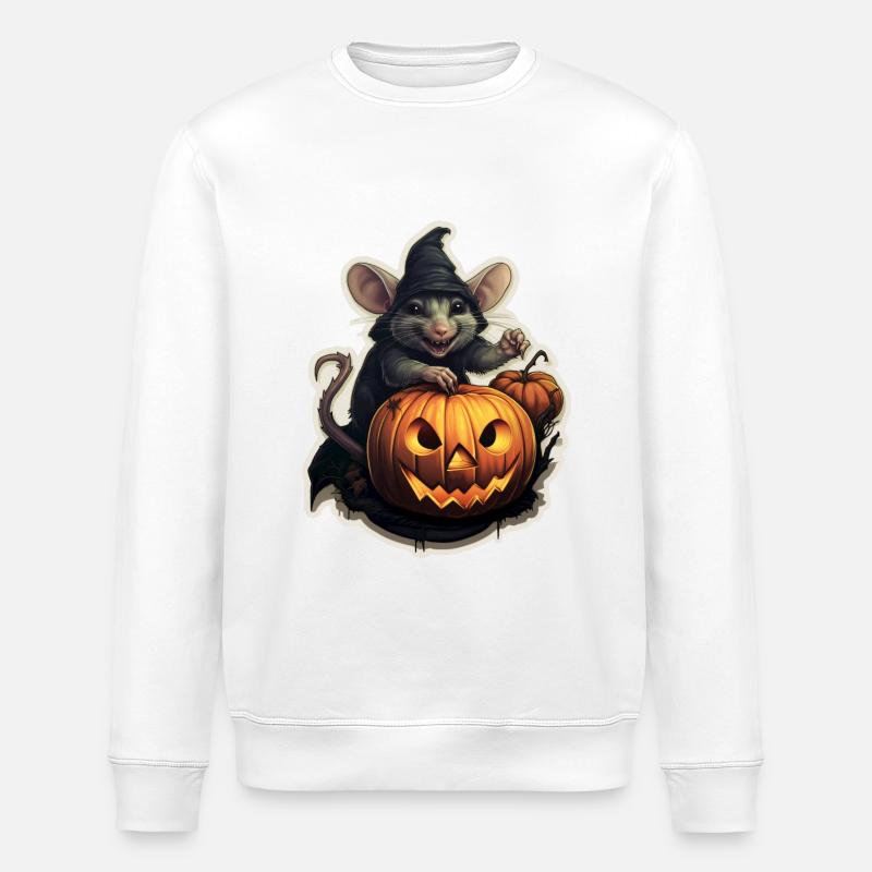 Souris d’Halloween - Sweat bio ROLLER Stanley/Stella Unisexe - blanc