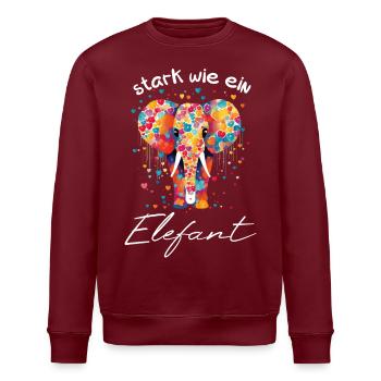 stark wie ein Elefant -Motivation Mut Kraft helfen - Stanley/Stella Unisex Bio-Sweatshirt ROLLER - Weiß - Vorne - Nik (191cm)