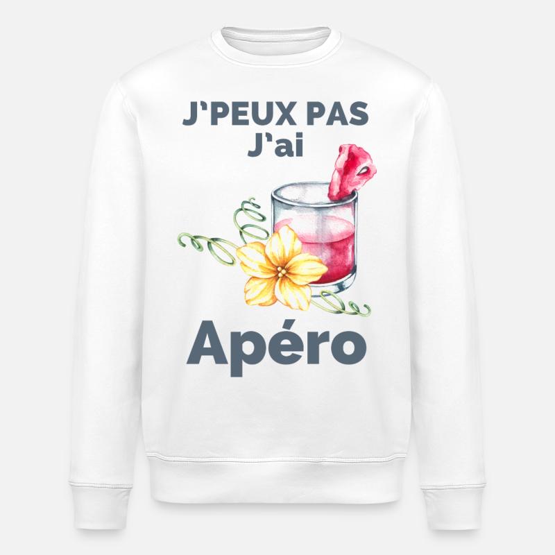 J'Peux pas j'ai apéro - Sweat bio ROLLER Stanley/Stella Unisexe - blanc