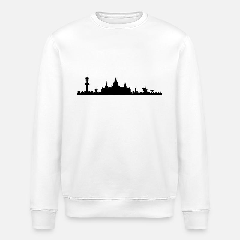 Hanovre skyline - silhouette - basse-Saxe - Sweat bio ROLLER Stanley/Stella Unisexe - blanc