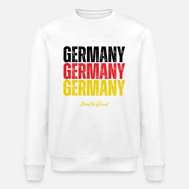 Flagge Deutschlands, deutscher Stolz - Stanley/Stella Unisex Bio-Sweatshirt ROLLER - Weiß
