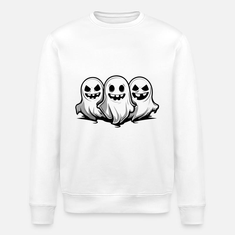 Ghosts Halloween Ghost - Stanley/Stella ROLLER Unisex Organic Sweatshirt - white