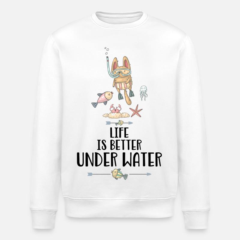 Diver - Stanley/Stella ROLLER Unisex Organic Sweatshirt - white