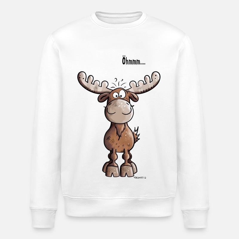 Öhmmm Elch - Stanley/Stella Unisex Bio-Sweatshirt ROLLER - Weiß