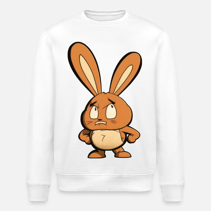 angry bunny - Stanley/Stella ROLLER Unisex Organic Sweatshirt - white