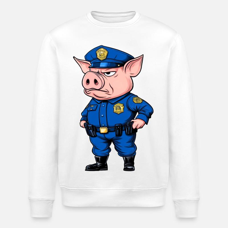 Cochons policiers - Sweat bio ROLLER Stanley/Stella Unisexe - blanc