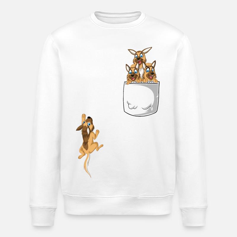 German Shepherd Pocket - Stanley/Stella ROLLER Unisex Organic Sweatshirt - white