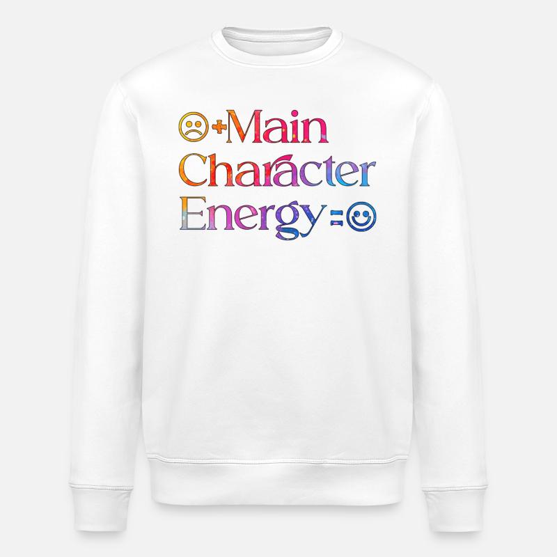 Main_Character_Energy_-_smilie_2 - Stanley/Stella Unisex Bio-Sweatshirt ROLLER - Weiß