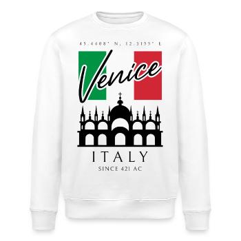 Venise Basilique Saint-Marc Drapeau Souvenir de voyage - Sweat bio ROLLER Stanley/Stella Unisexe - blanc - Devant - Nik (191cm)