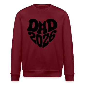 Dad 2026 Herzform Vater Baby Herz Form Papa 2026 - Stanley/Stella Unisex Bio-Sweatshirt ROLLER - Weiß - Vorne - Nik (191cm)