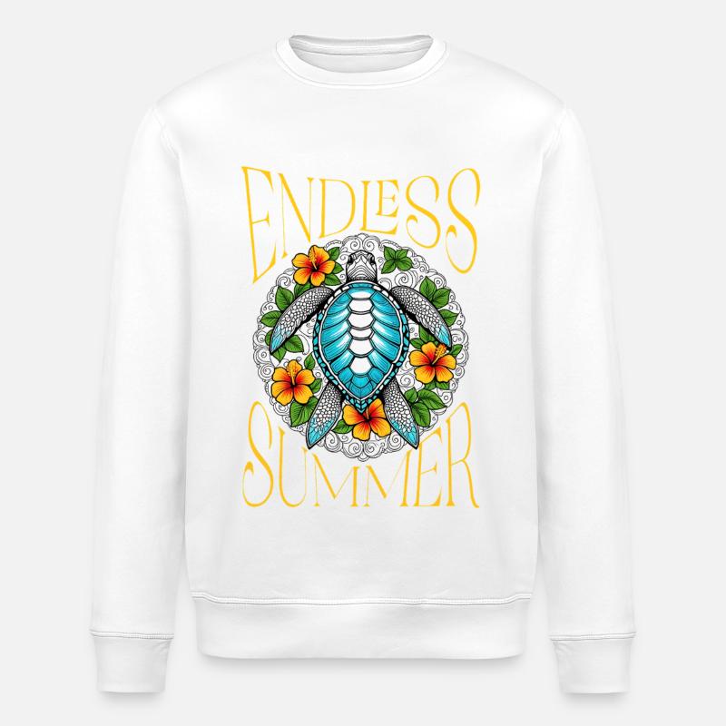 Tortue de mer tropicale - Sweat bio ROLLER Stanley/Stella Unisexe - blanc