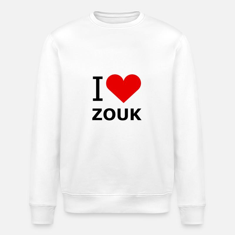 I Love Zouk Shirt - DanceShirts - Stanley/Stella Unisex Bio-Sweatshirt ROLLER - Weiß