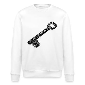 Vintage uralt rostig rustikale Hausschlüssel - Stanley/Stella Unisex Bio-Sweatshirt ROLLER - Weiß - Vorne - Nik (191cm)