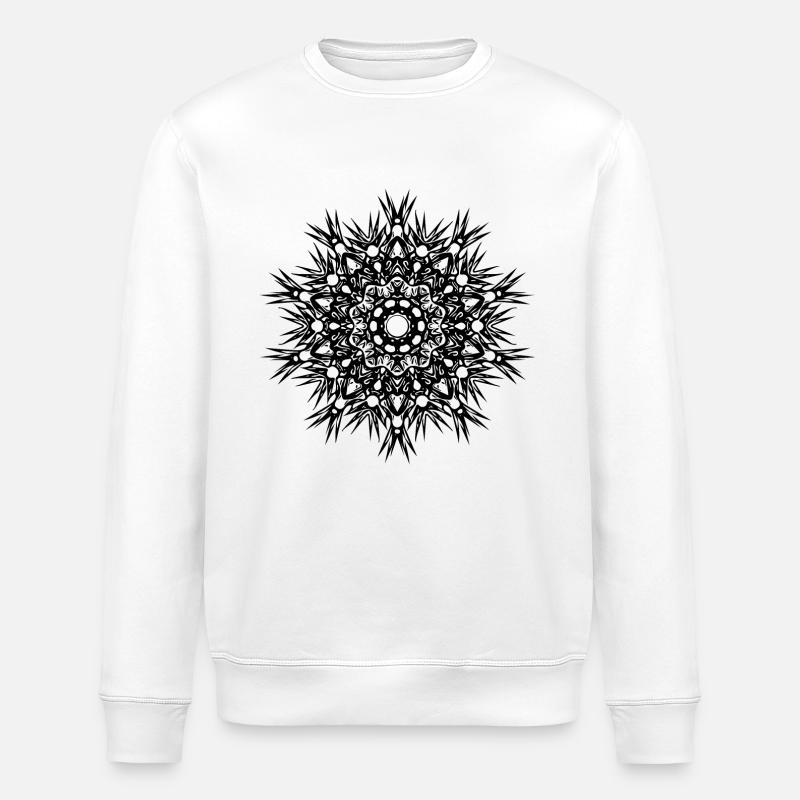 Lignes géométriques forme mandala - Sweat bio ROLLER Stanley/Stella Unisexe - blanc