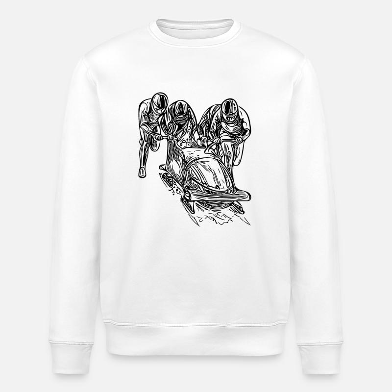 Bobfahrer Viererbob im Eiskanal - Stanley/Stella Unisex Bio-Sweatshirt ROLLER - Weiß