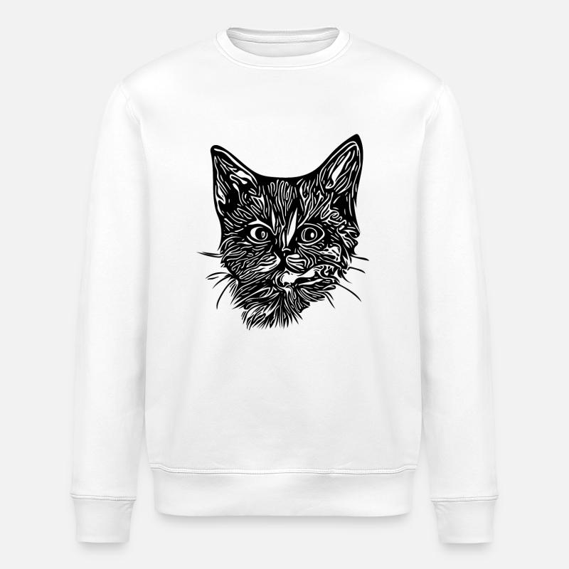 Chaton mignon et mignon - Sweat bio ROLLER Stanley/Stella Unisexe - blanc