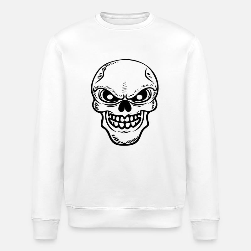 Os du crâne Halloween Crâne - Sweat bio ROLLER Stanley/Stella Unisexe - blanc
